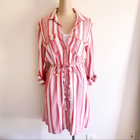 Charlotte Russe Dresses & Skirts - Pink & White Stripe Dress